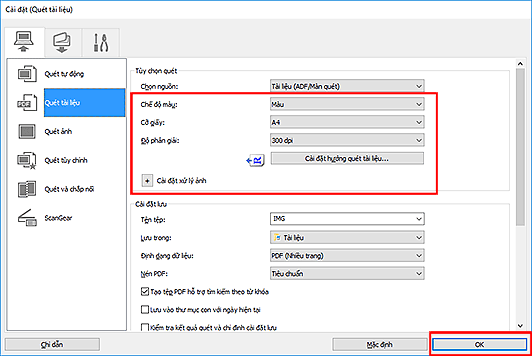hình: Hộp thoại Cài đặt